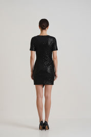Black Wrap Shimmer Dress