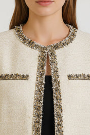 Ivory Tweed Coat