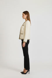 Ivory Tweed Coat