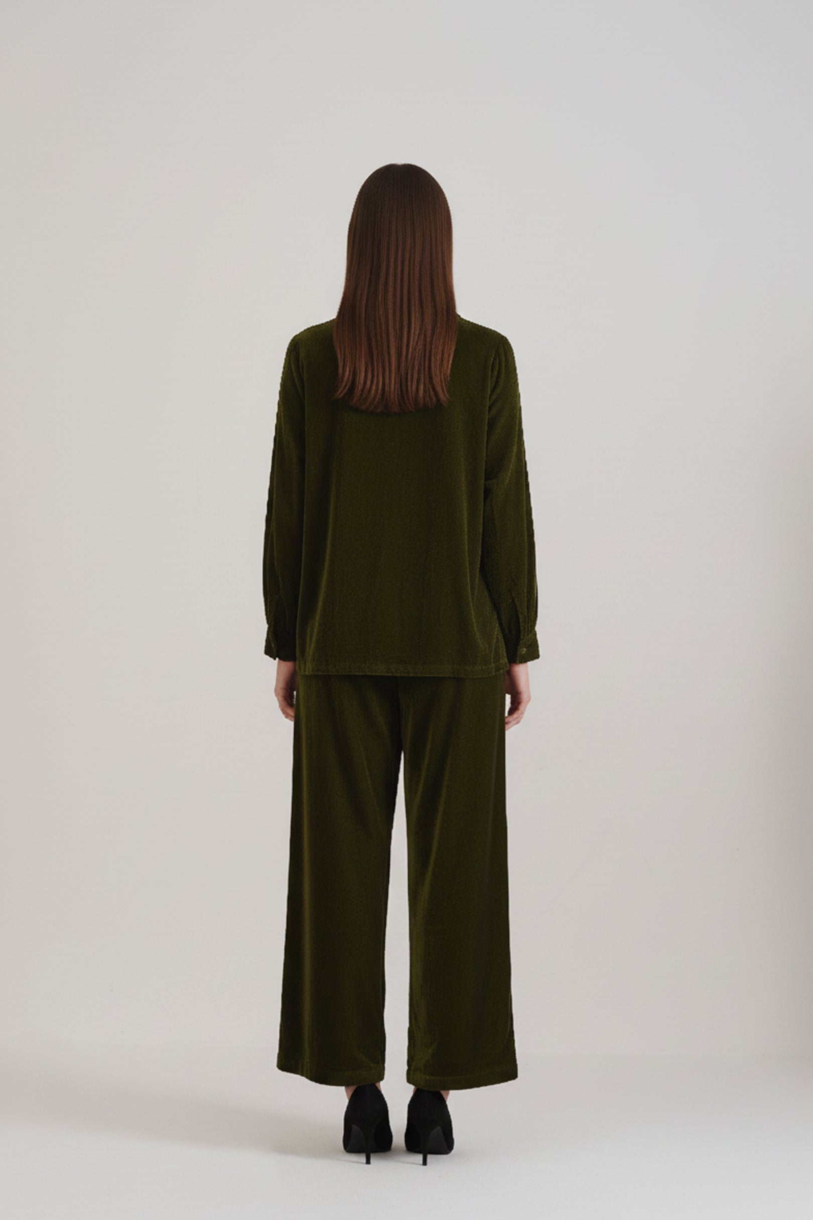 Olive Green Velvet O-set