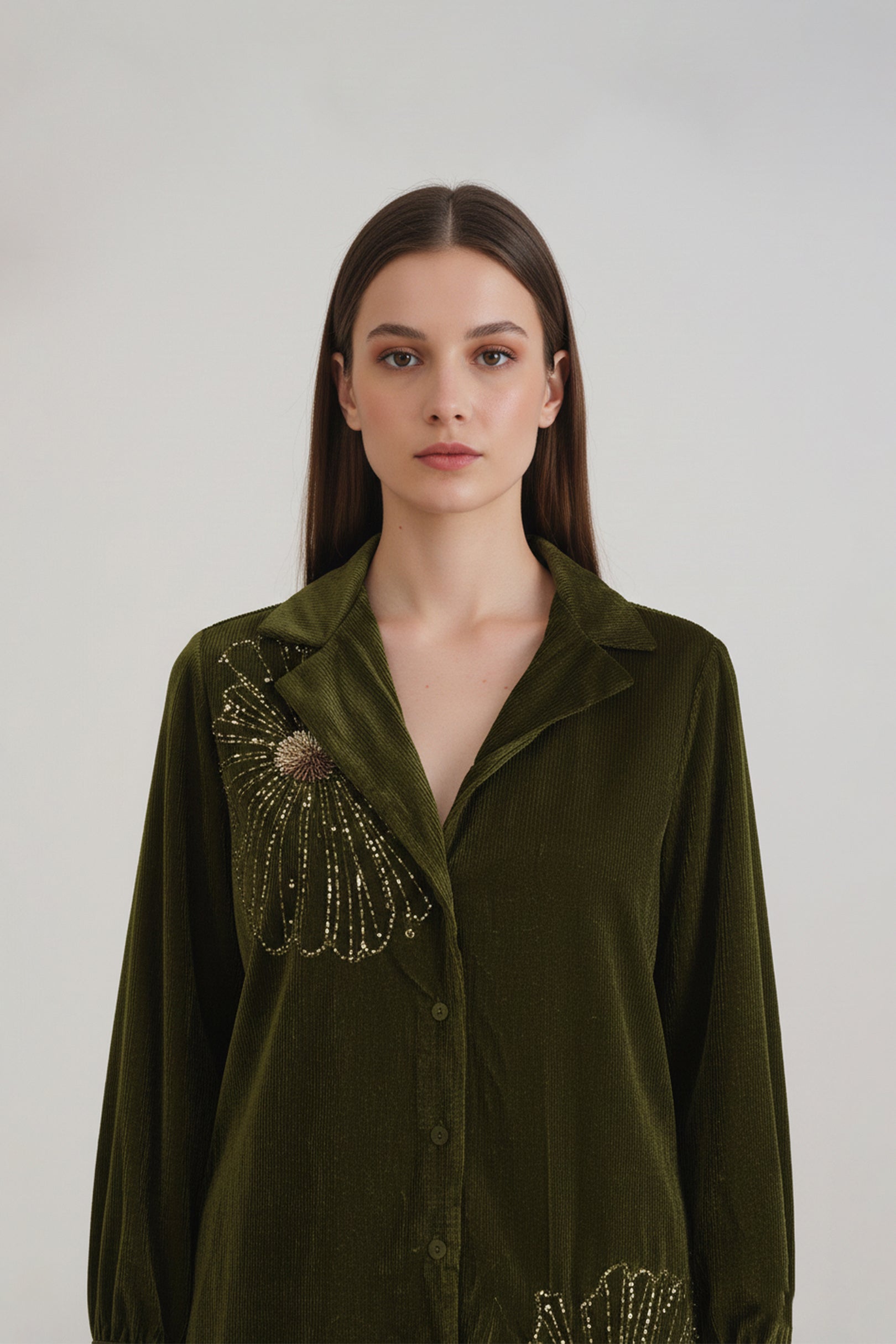 Olive Green Velvet O-set