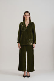 Olive Green Velvet O-set
