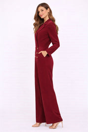 Maroon Statement Tailored Jumpsuit