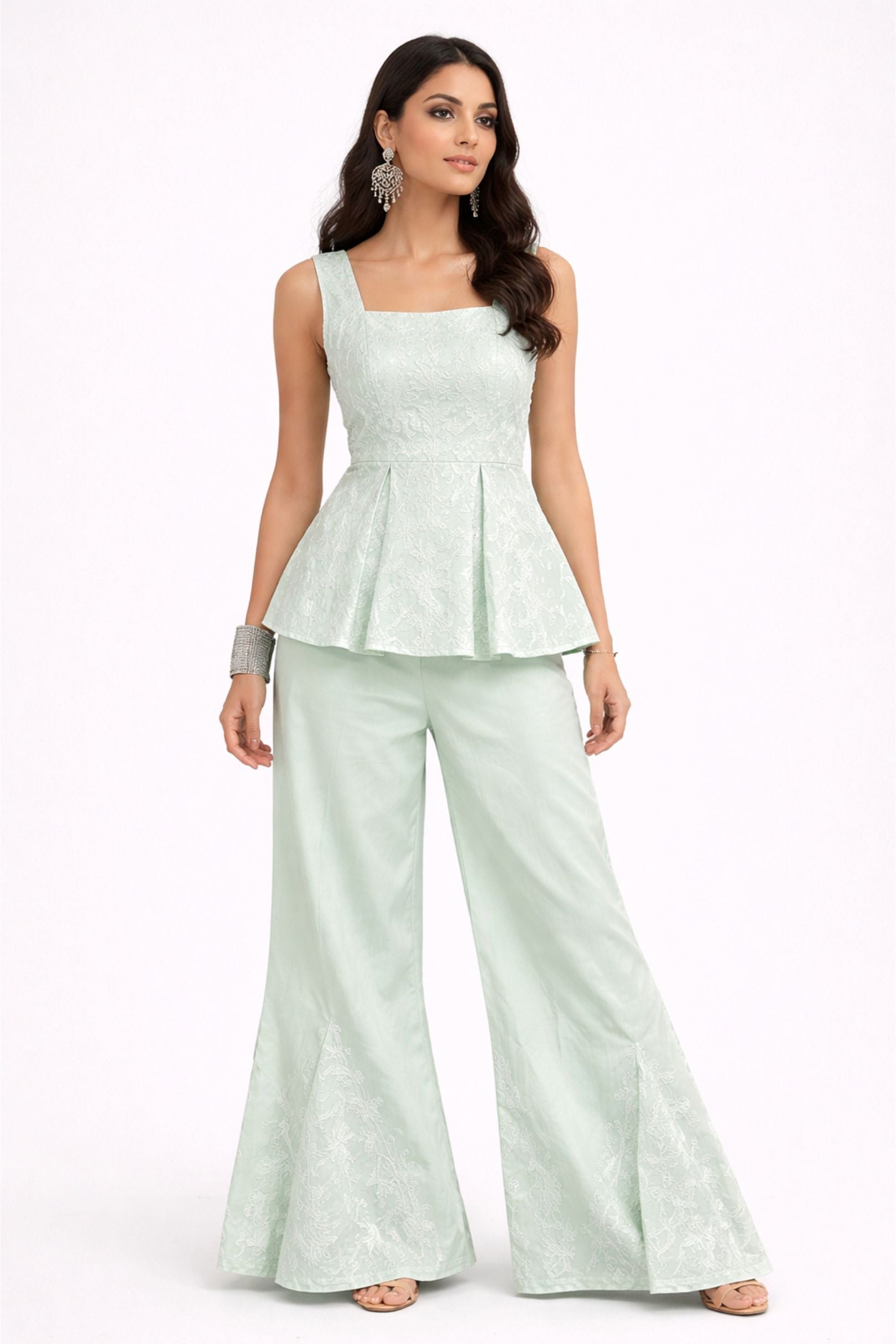 Mint Embroidered Co-Ord Set