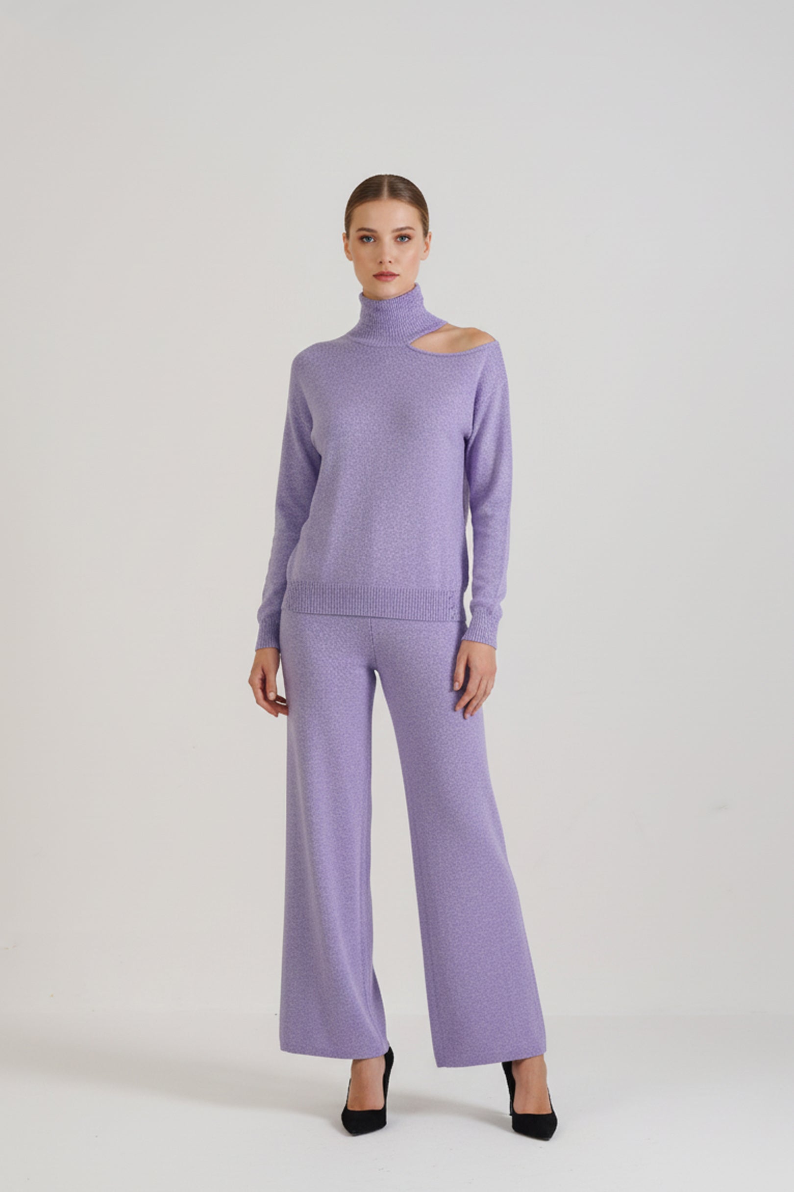 Lilac Turtle Neck Cut Out Co-Ord Set