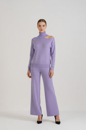 Lilac Turtle Neck Cut Out Co-Ord Set