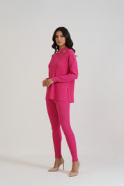 Hot Pink Halter Neck 3 Pc Co-ord