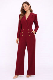 Maroon Statement Tailored Jumpsuit