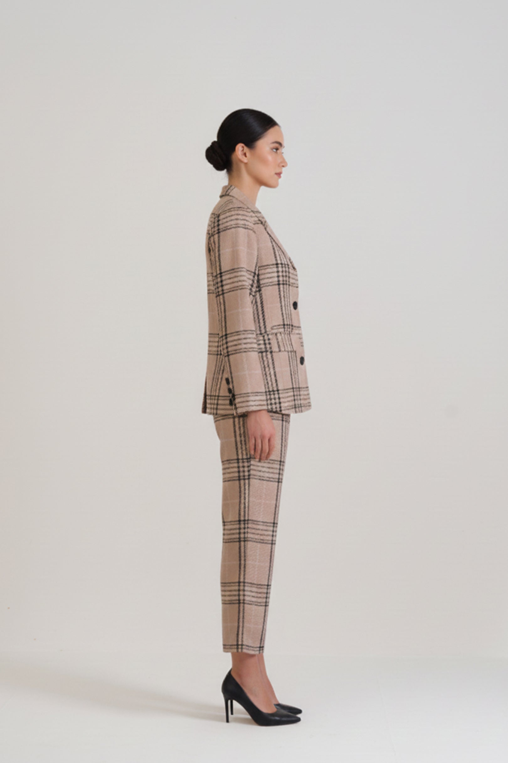 Beige Check Fallon set