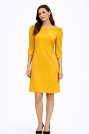 Yellow Puff Sleeve Dress