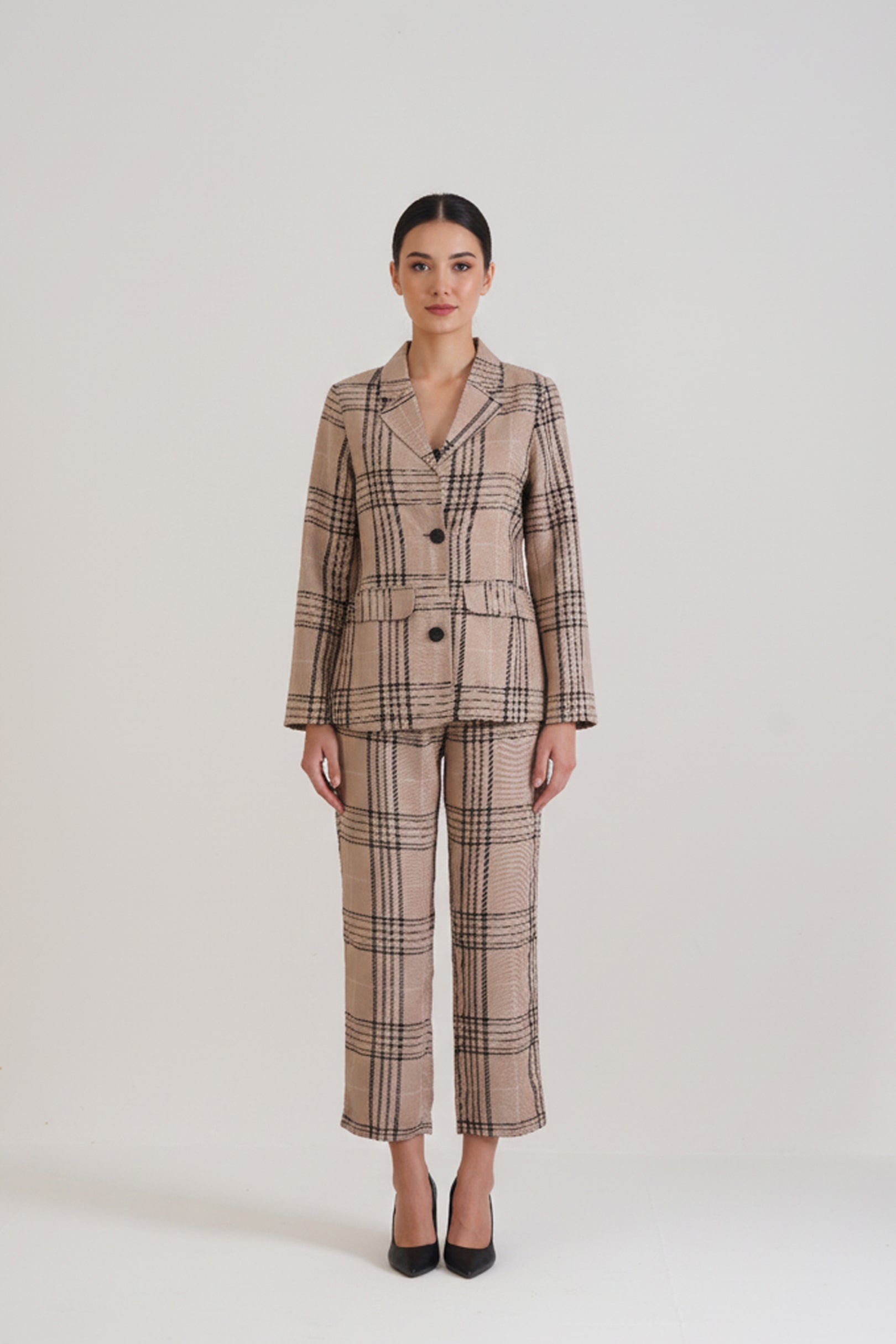 Beige Check Fallon set