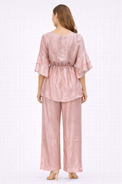 Blush Pink V-Neck Co-ord Set