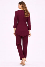 Maroon Draped Embellished Co-Ord Set