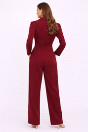 Maroon Statement Tailored Jumpsuit