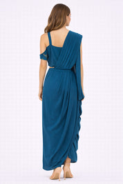 Teal Draped Elegance Co-ord Set