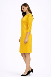 Yellow Puff Sleeve Dress