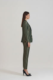 Bottle green jacquard Fallon Set