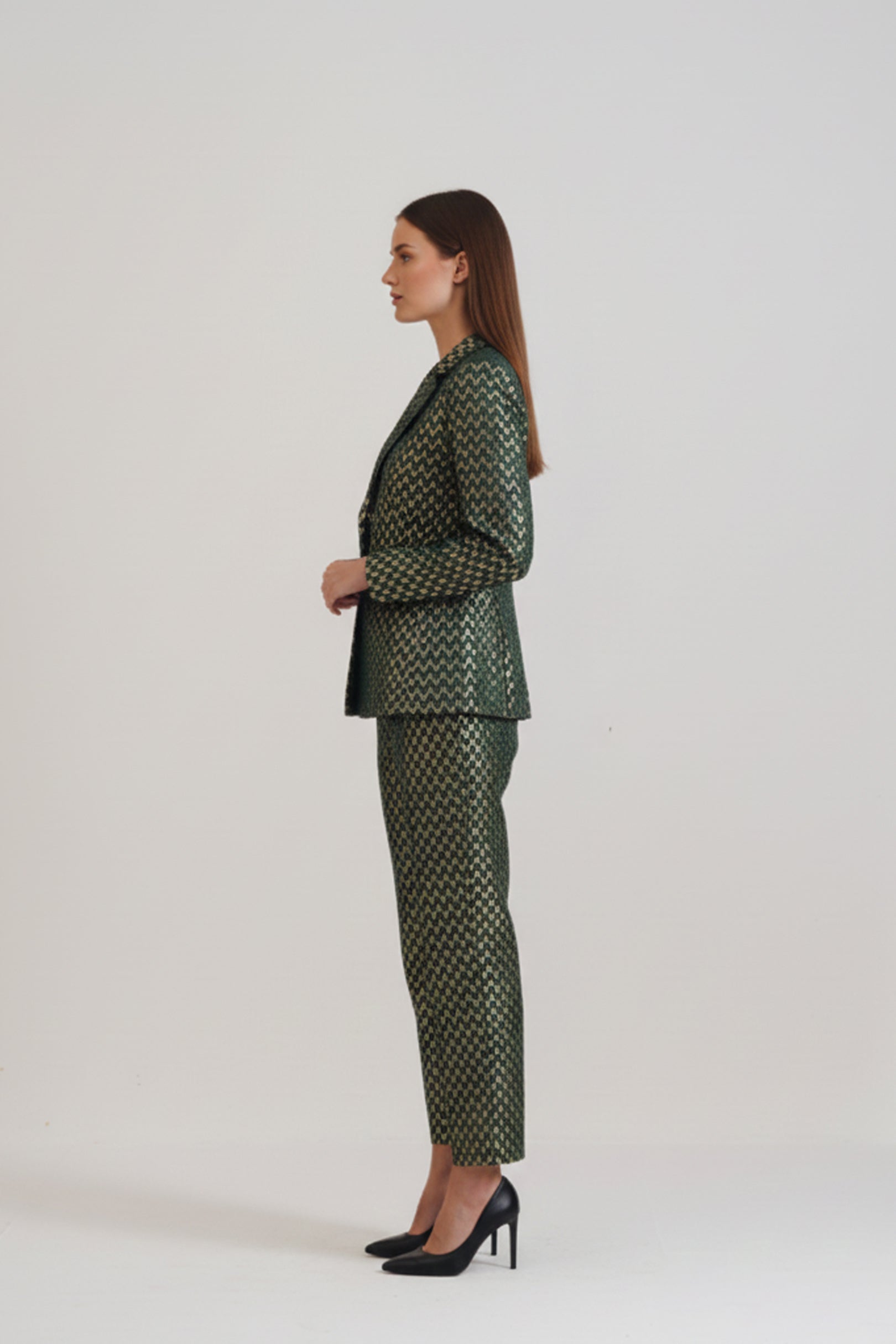 Bottle green jacquard Fallon Set