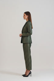 Bottle green jacquard Fallon Set