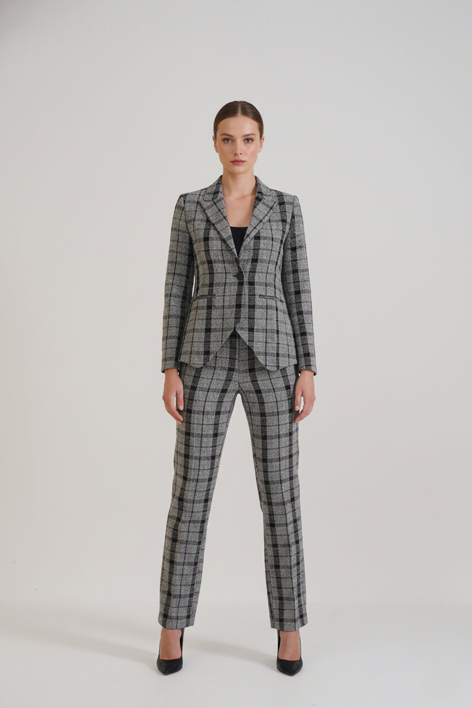 Grey Check Fallon Set