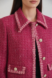 Hot Pink Tweed Coat