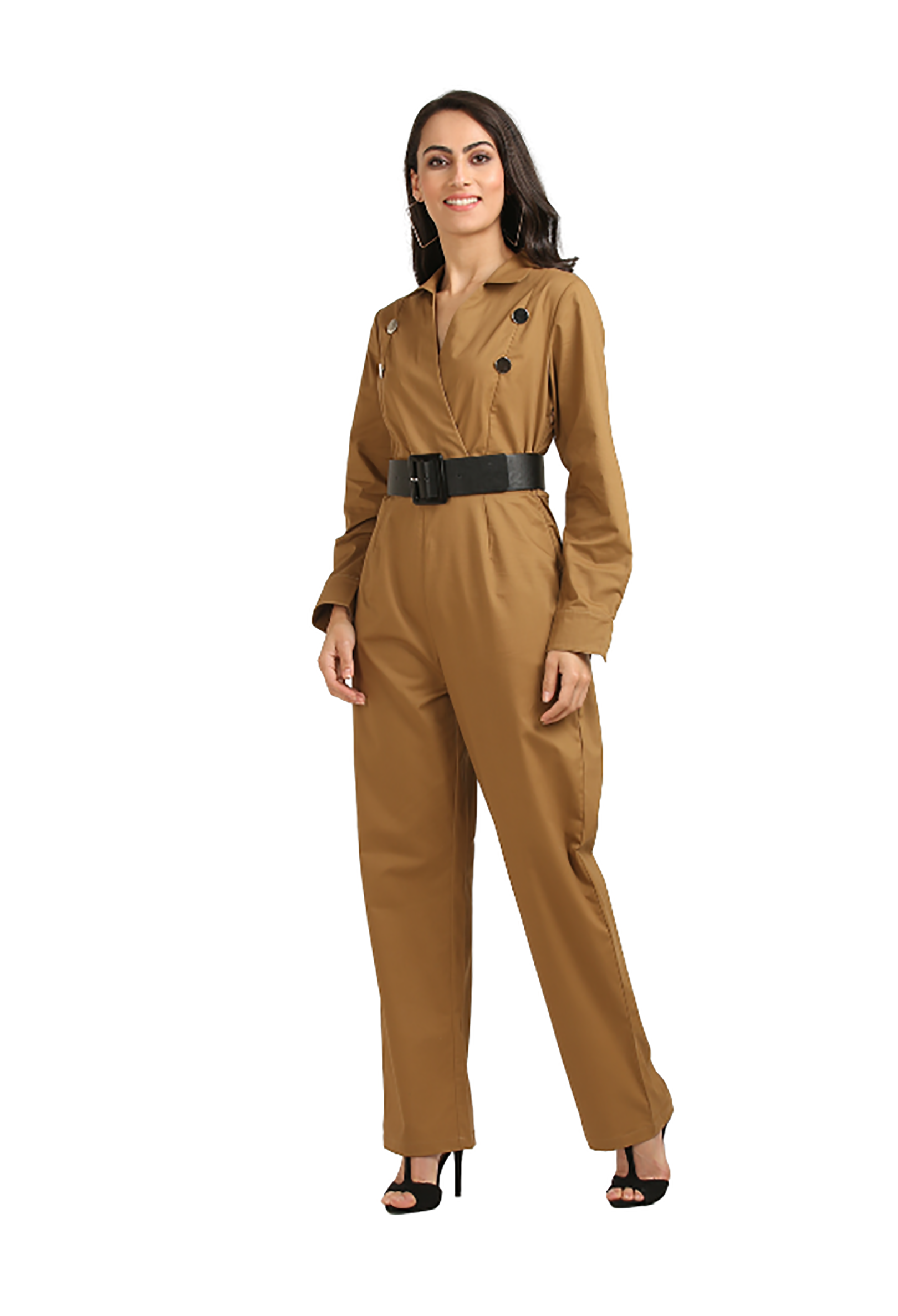 Camel Utility Jumpsuit