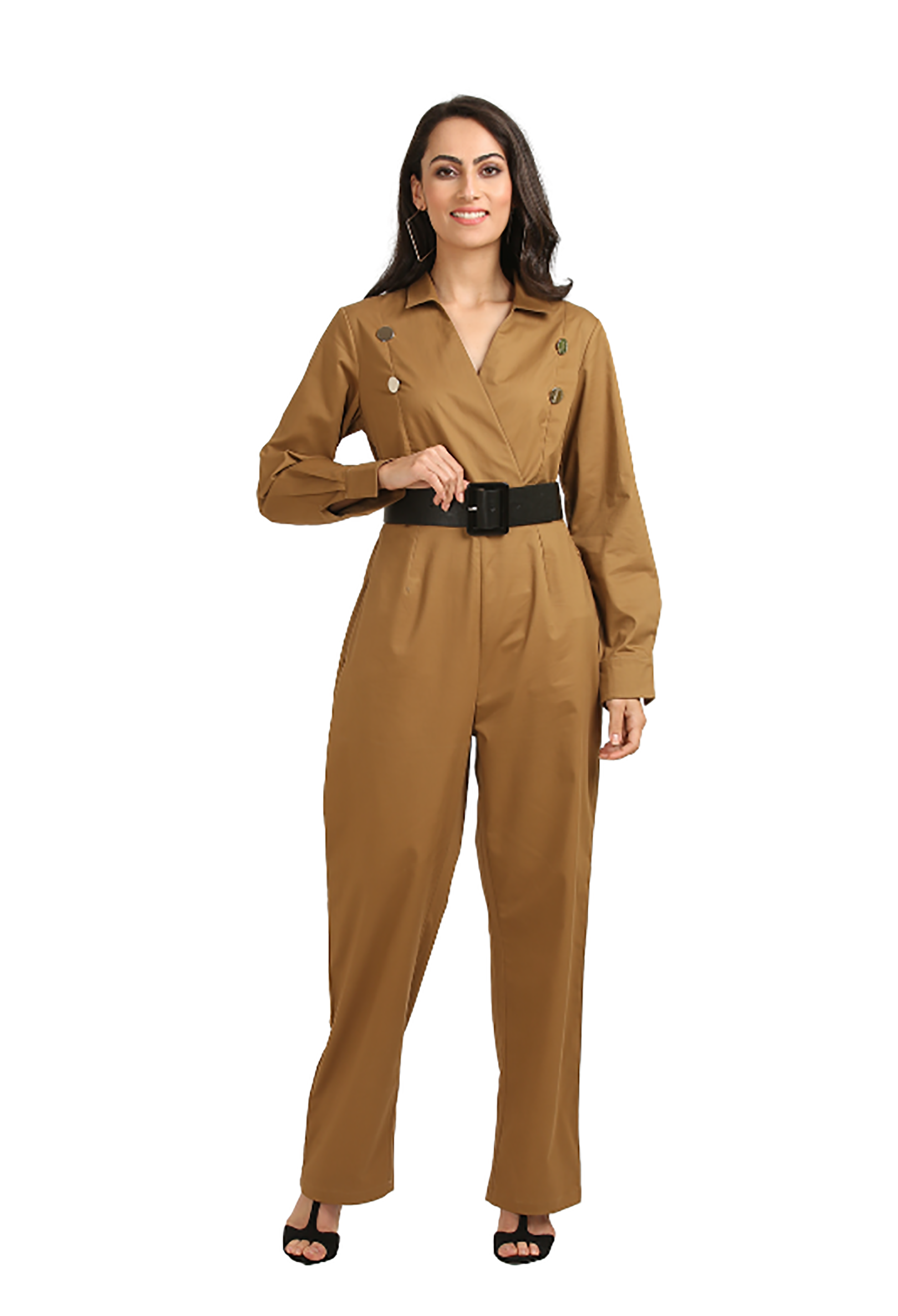 Camel Utility Jumpsuit