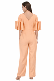 Peach Dragon Fly Embroidered Jumpsuit