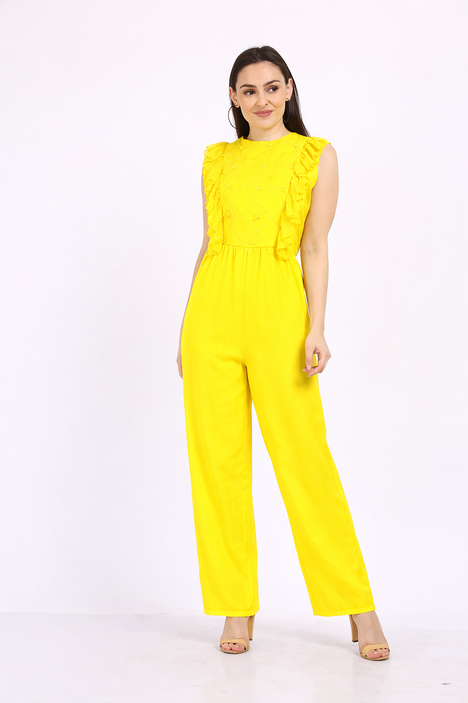 Yellow Ruffle Jumpsuit