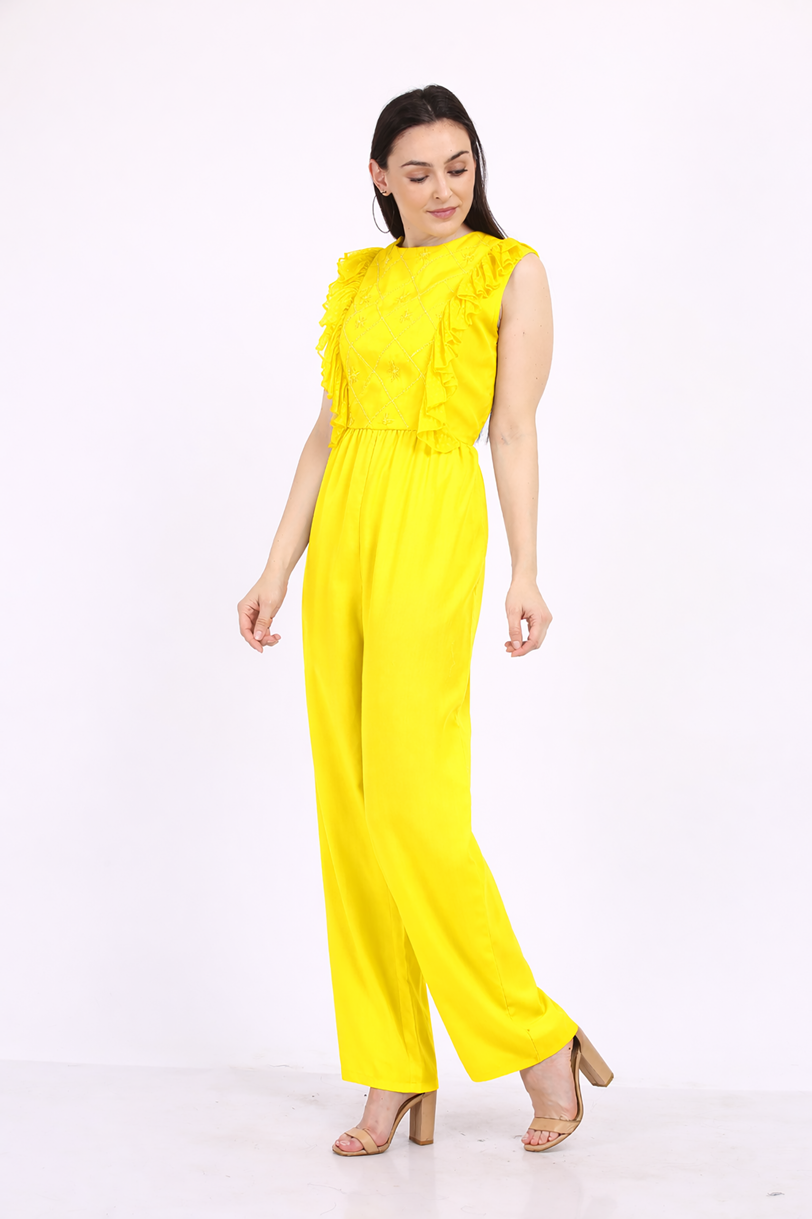 Yellow Ruffle Jumpsuit