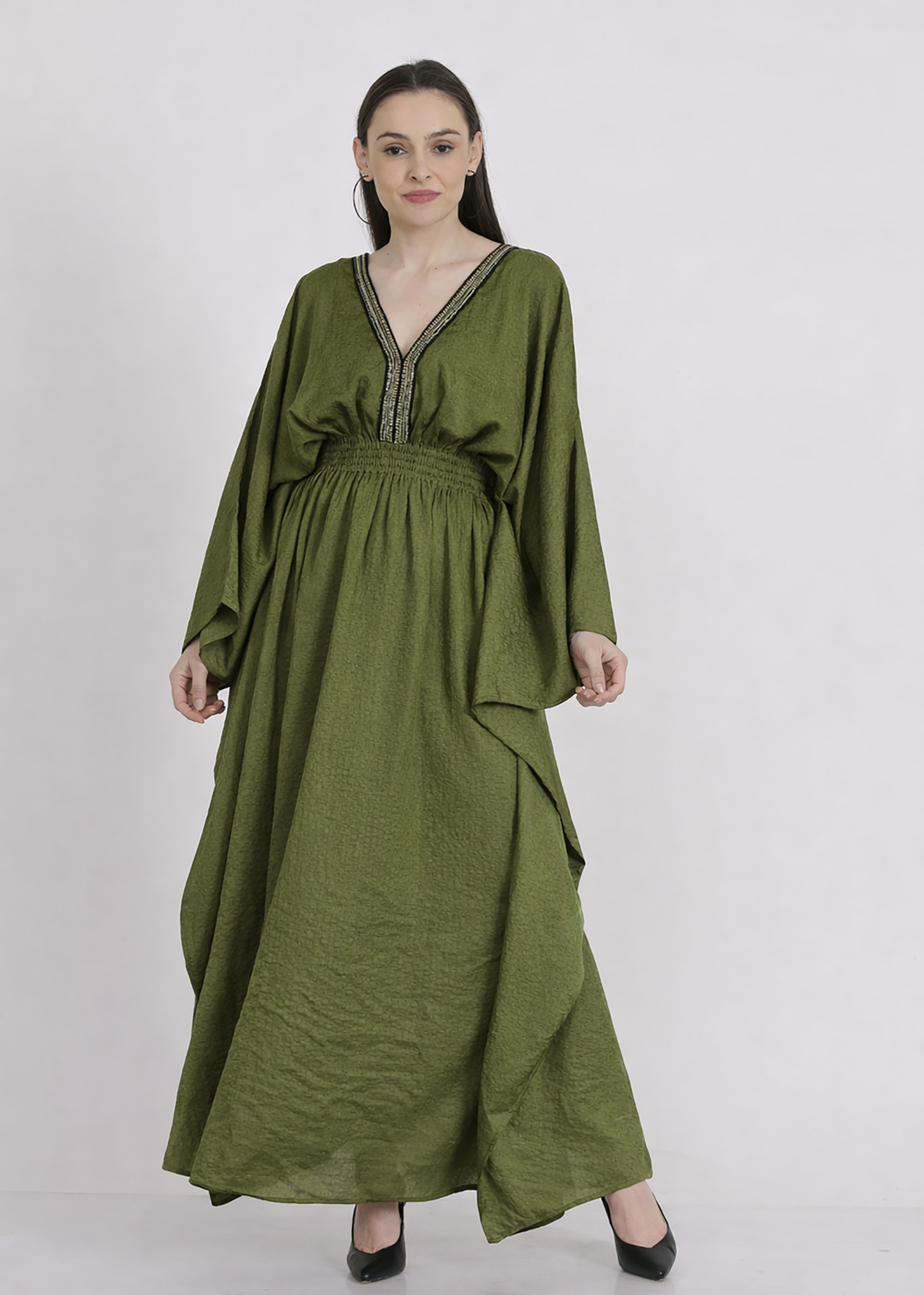 olive green poplin dress Olive Poplin Smocking Dress