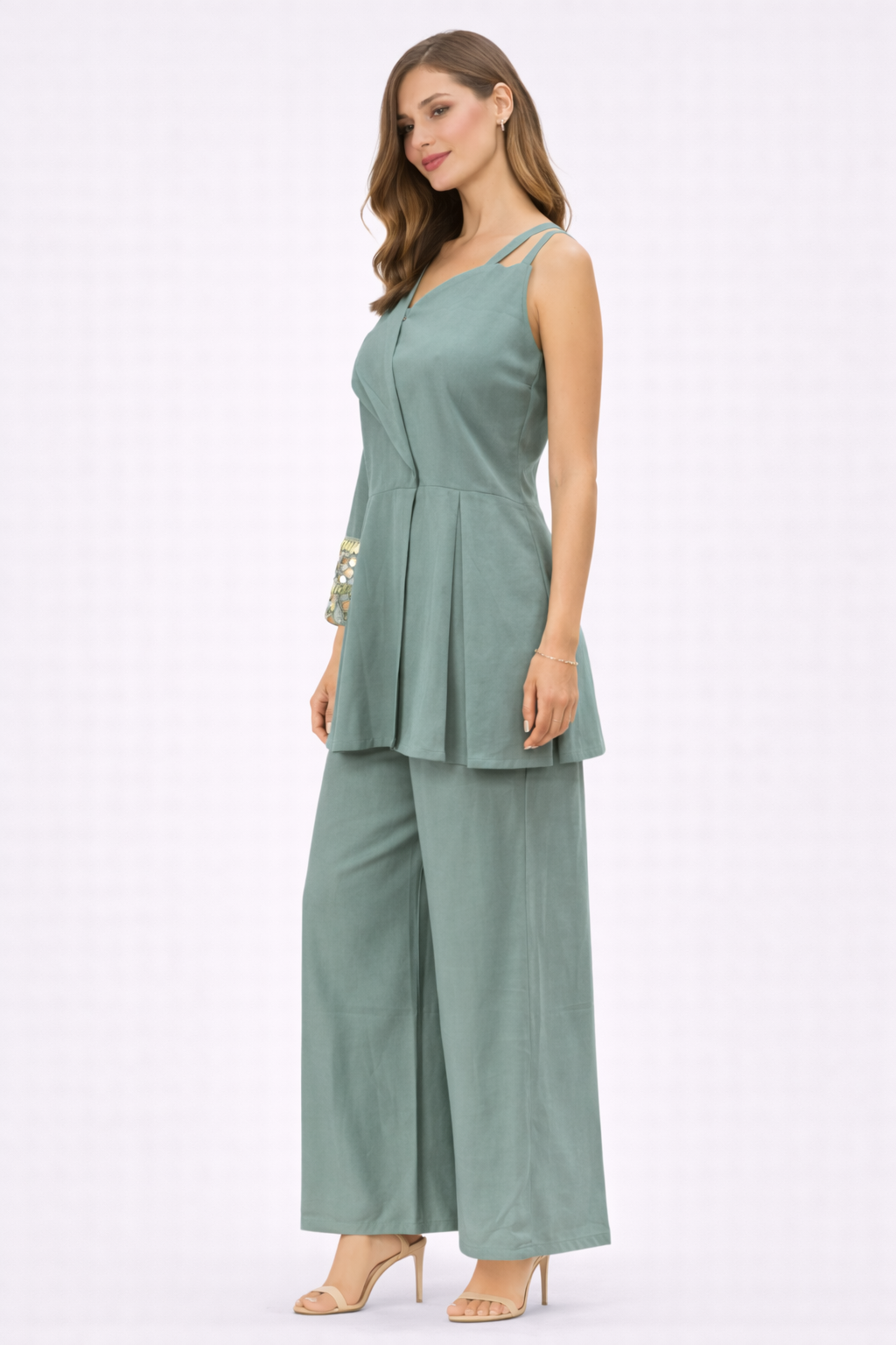 Mint One Shoulder Co-ord Set