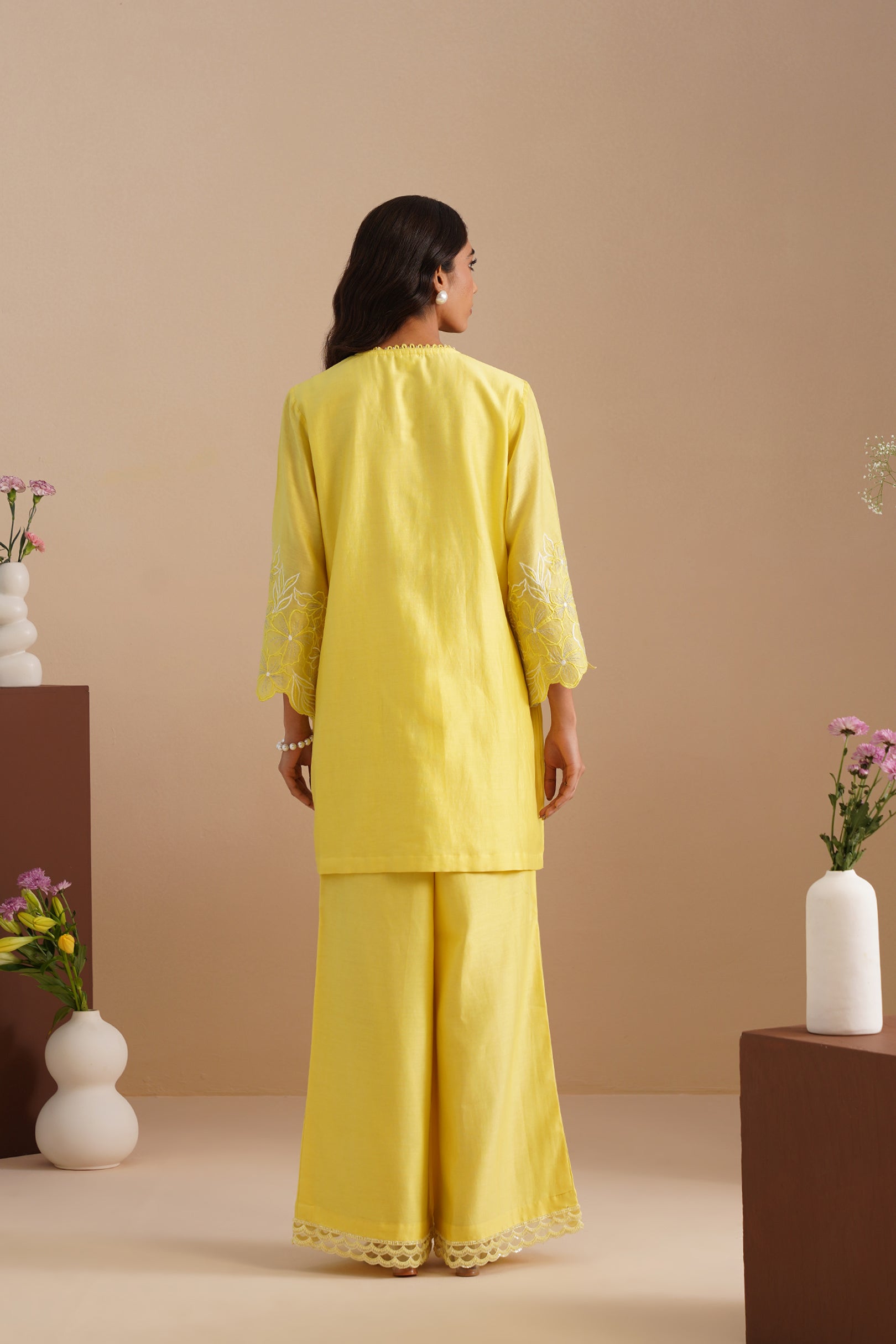 Neck Loop Embroidered Kurta & Pant Set