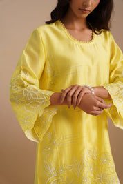 Neck Loop Embroidered Kurta & Pant Set