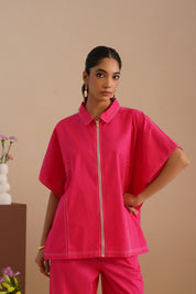 Dual-stitch Detailing Poplin Set