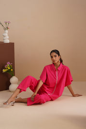 Dual-stitch Detailing Poplin Set