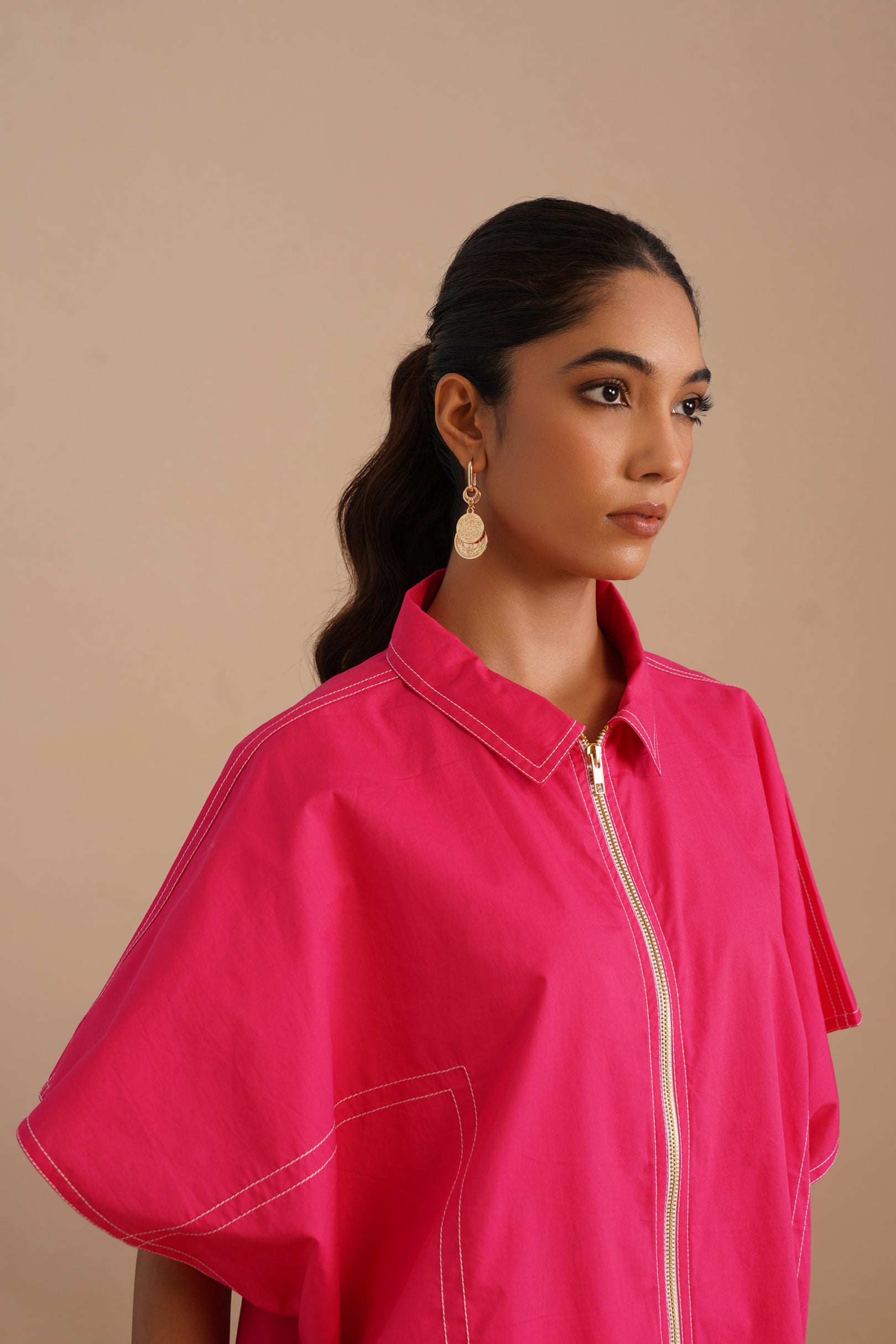 Dual-stitch Detailing Poplin Set