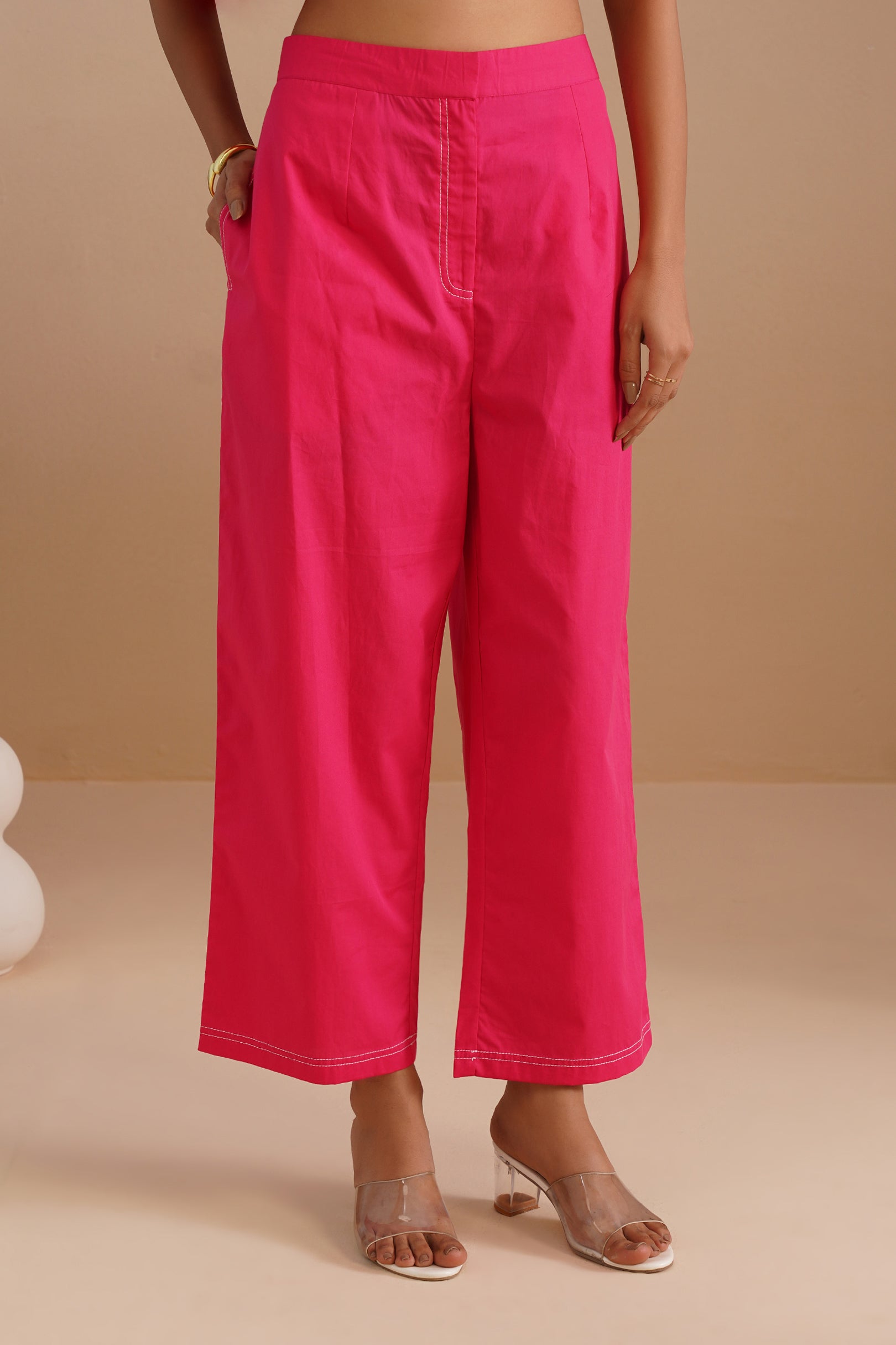 Dual-stitch Detailing Poplin Set