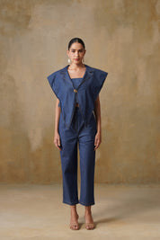 Denim Wide Shoulder Vest