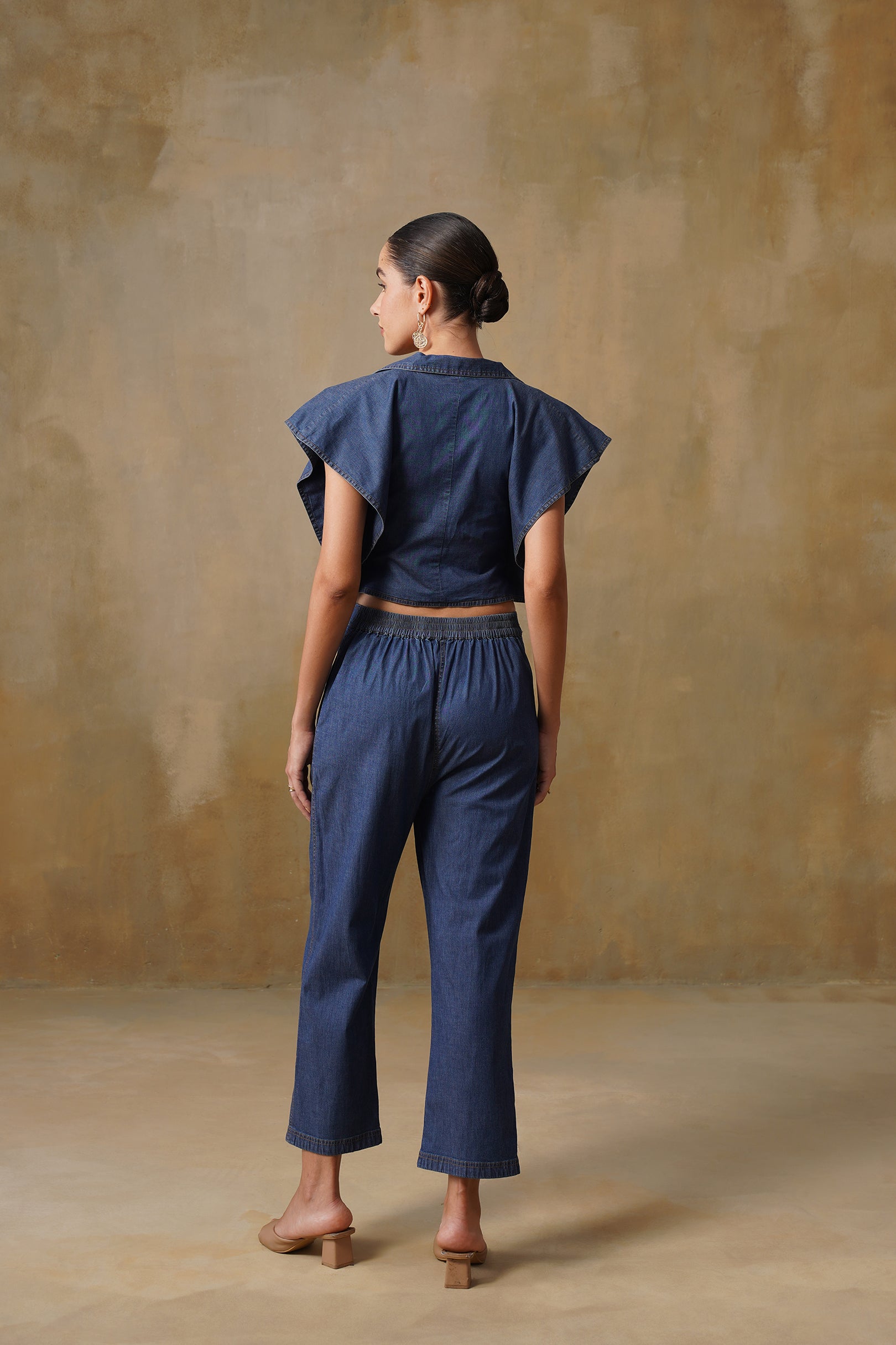 Denim Wide Shoulder Vest