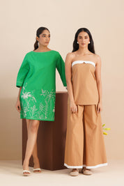 Poplin Boat Neck Box Dress