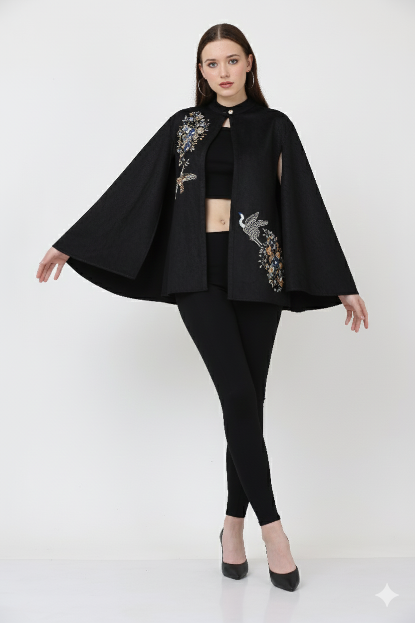 Black Suede Cape