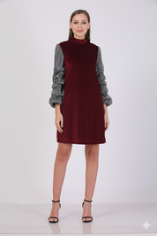 Maroon Velvet Cedar dress