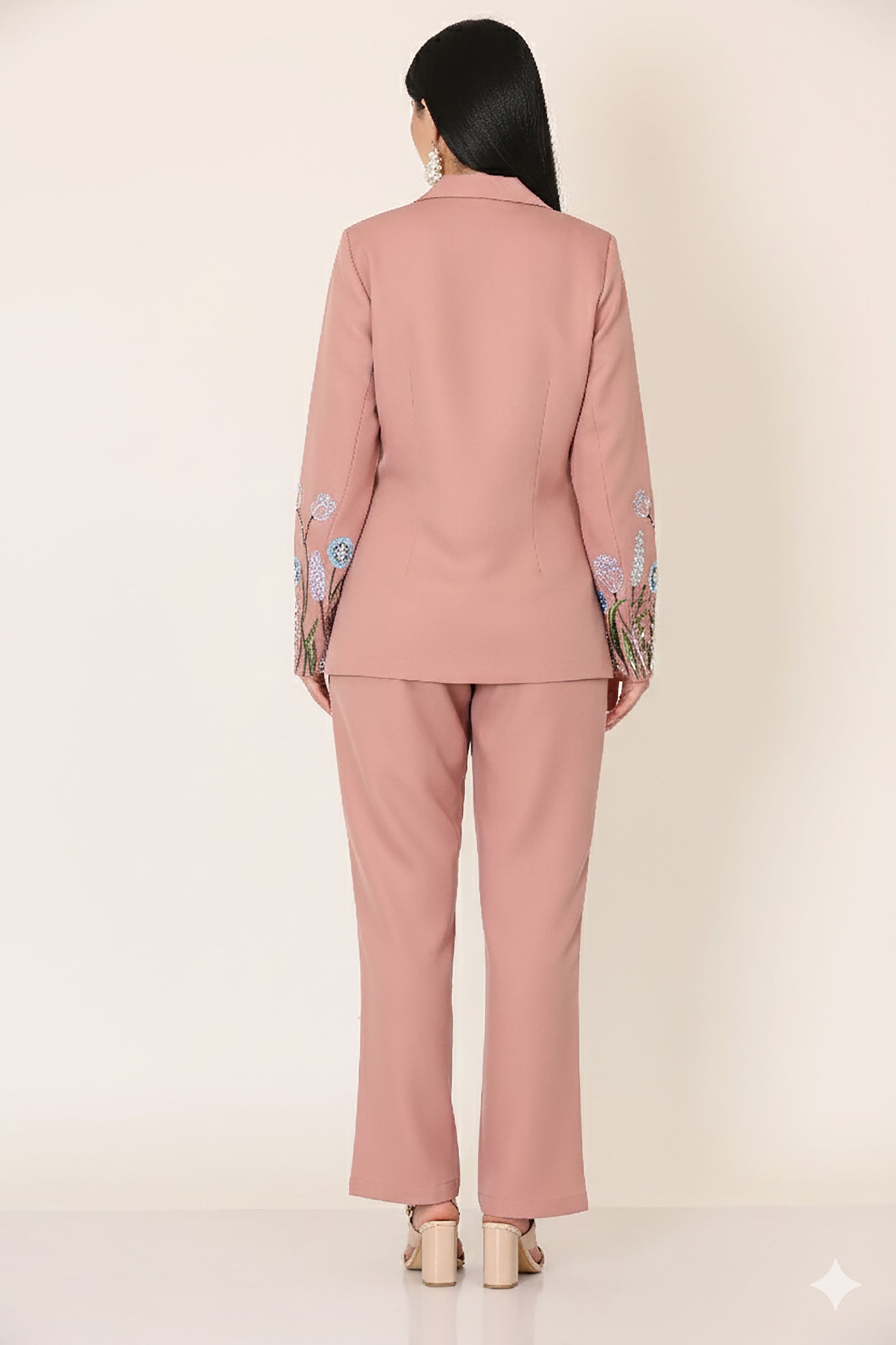 Dusty Pink Fallon Sleeve Coat with Pants
