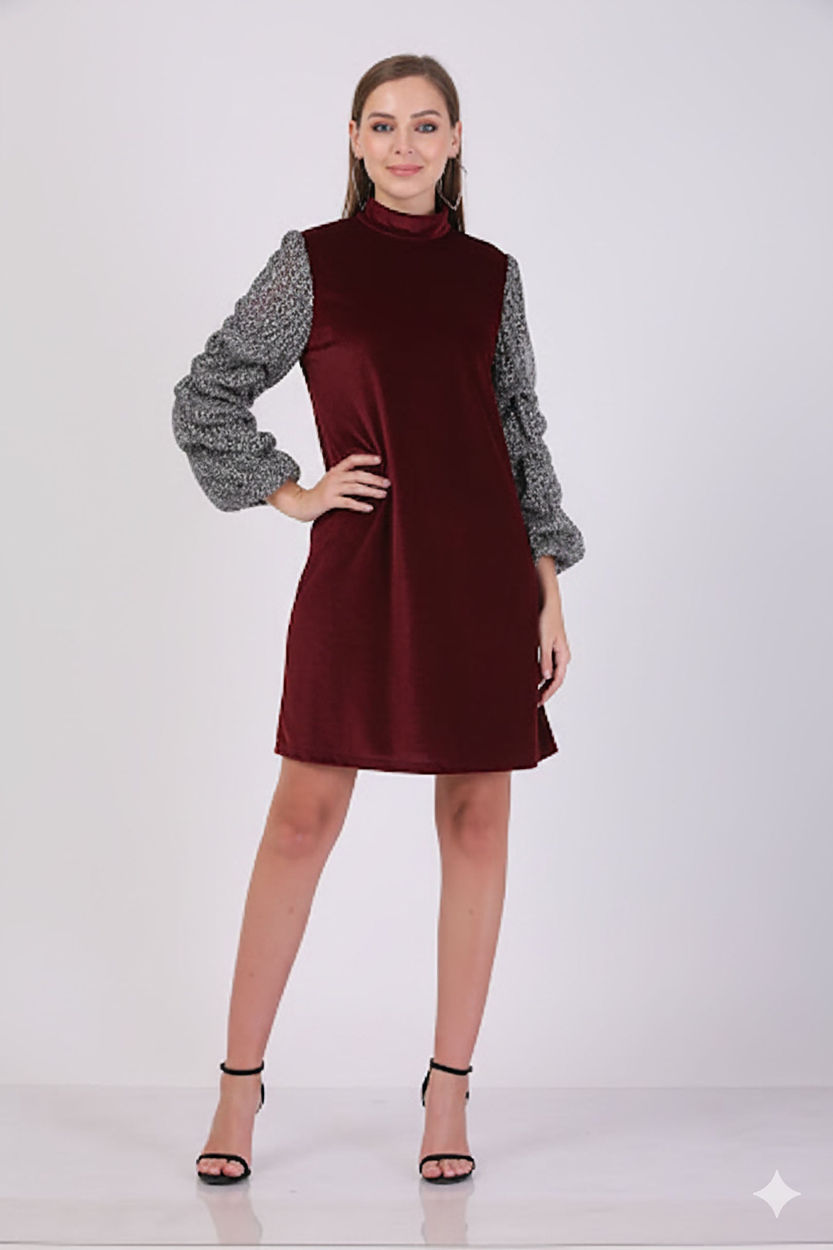 Maroon Velvet Cedar dress
