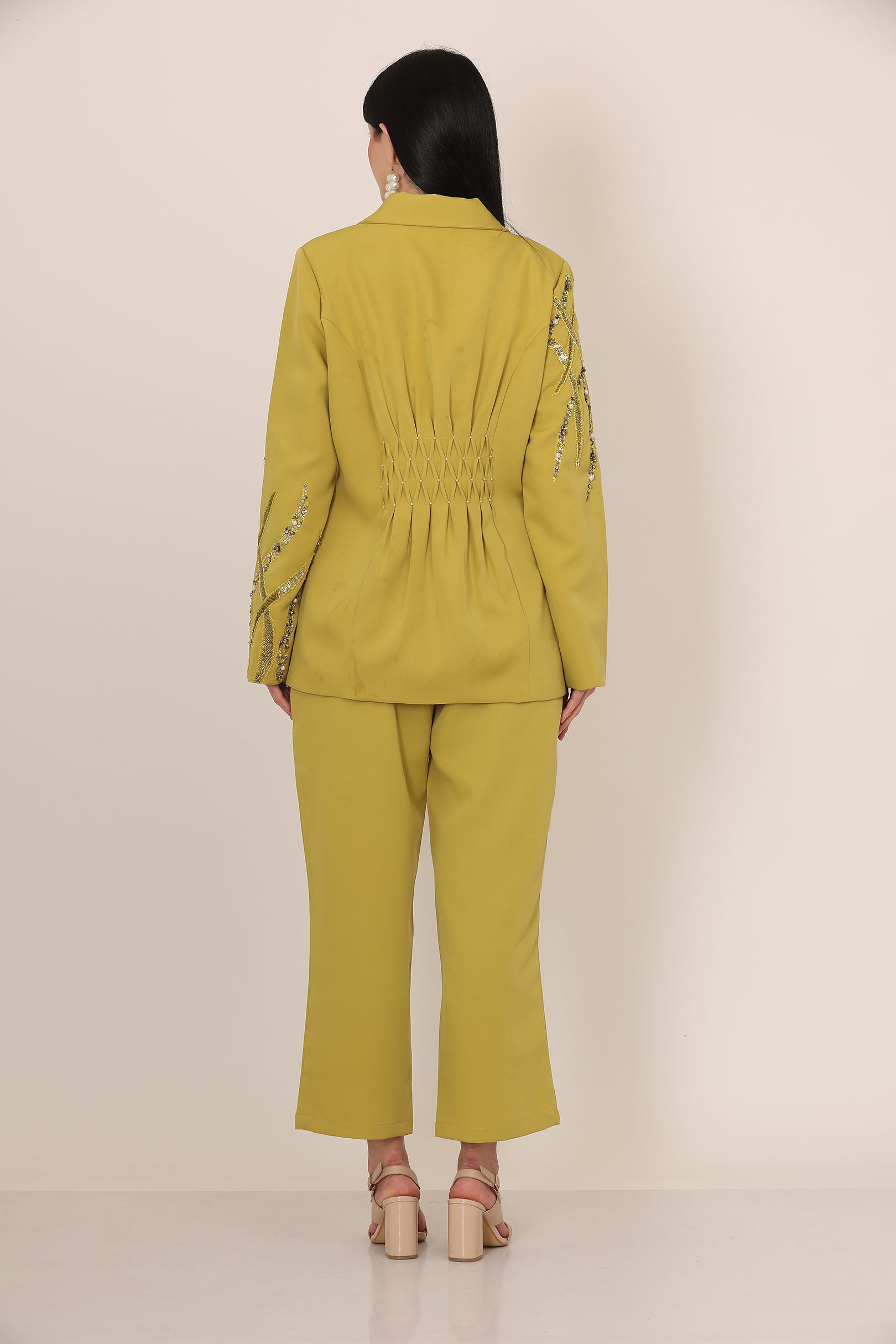 Lime Green Fallon Pintuck Coat Set