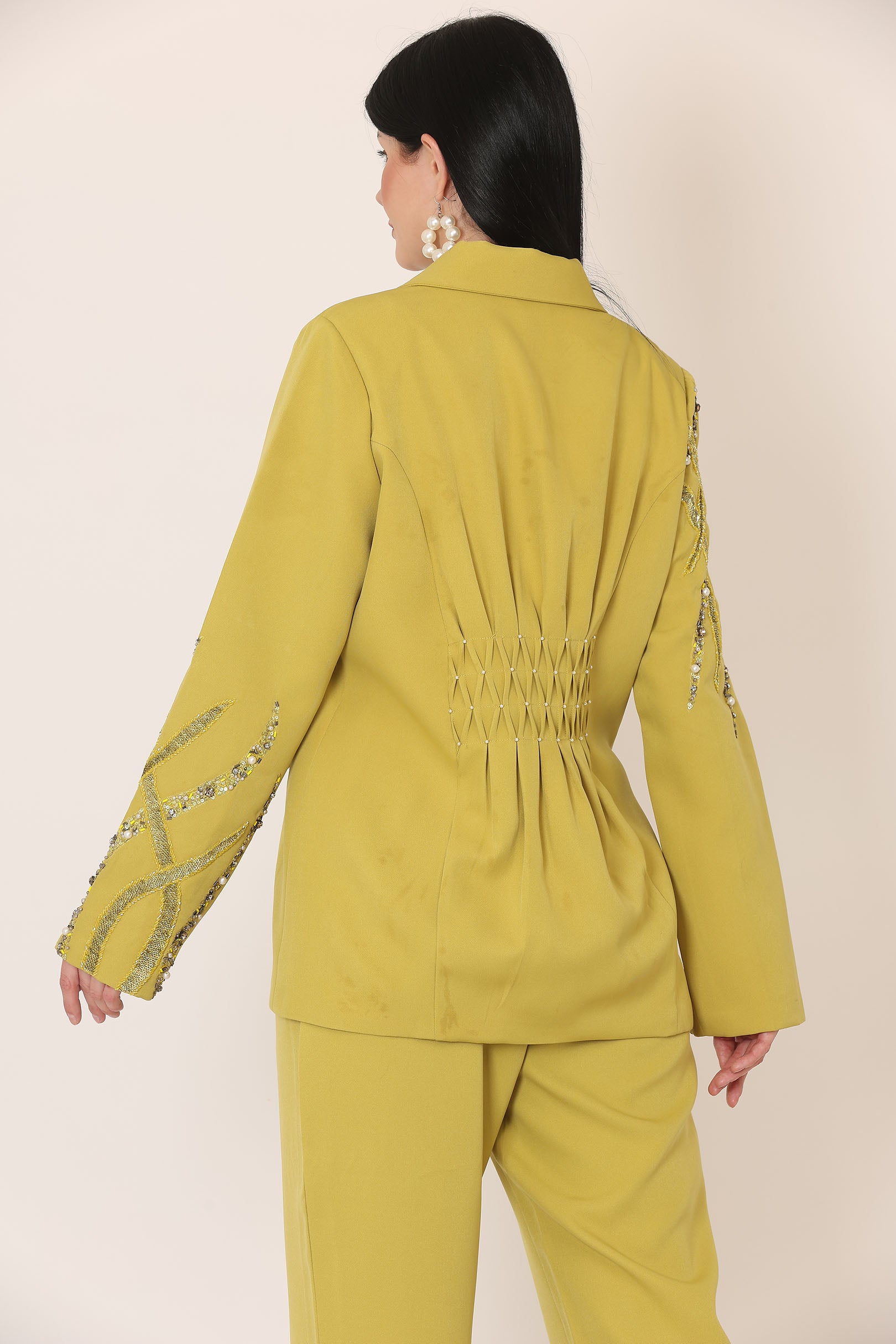 Lime Green Fallon Pintuck Coat Set