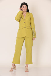 Lime Green Fallon Pintuck Coat Set