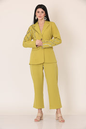 Lime Green Fallon Pintuck Coat Set