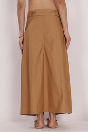 Cotton Skort With Back Zip And Belted Waist With Statement Metal Buckle